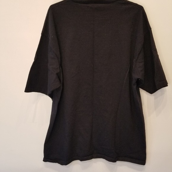 Vintage 90's Scared Guy Black Cotton Embroidered Tee Size XXL - Picture 10 of 10